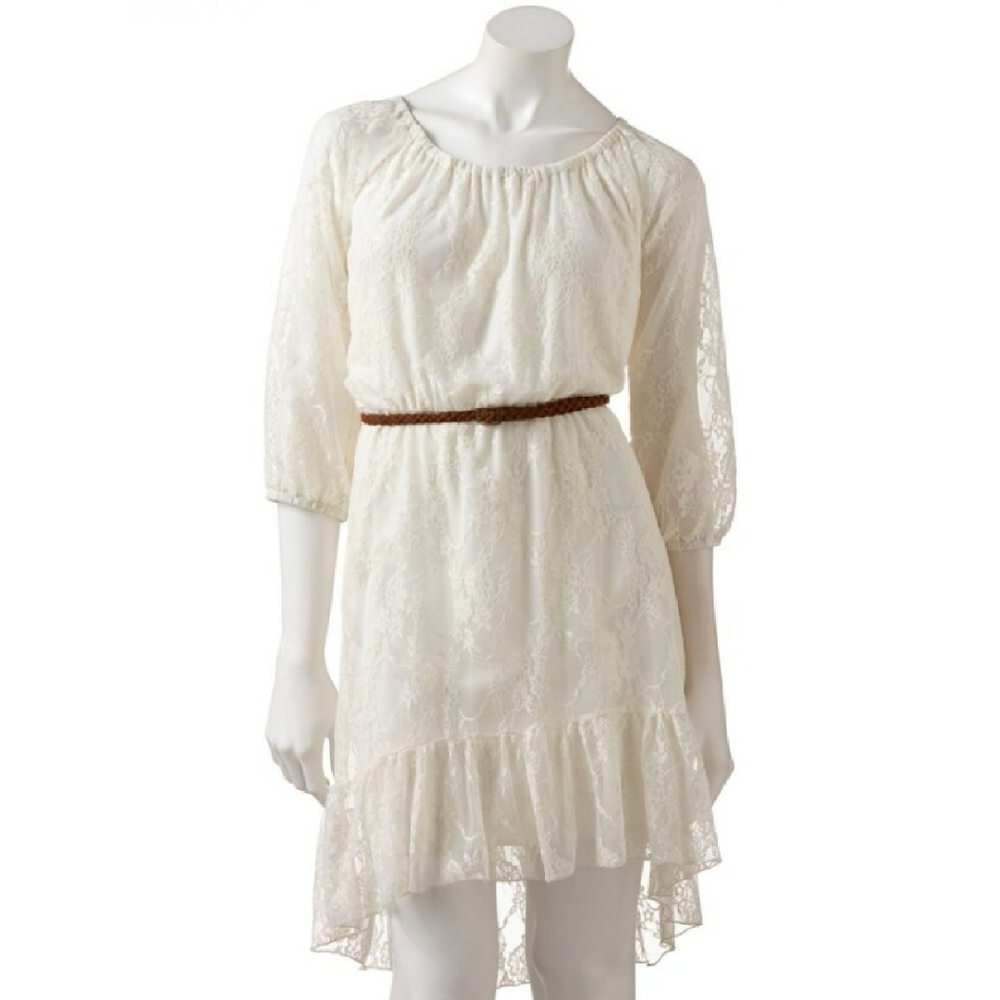 Heart Soul Cream Lace Dress L